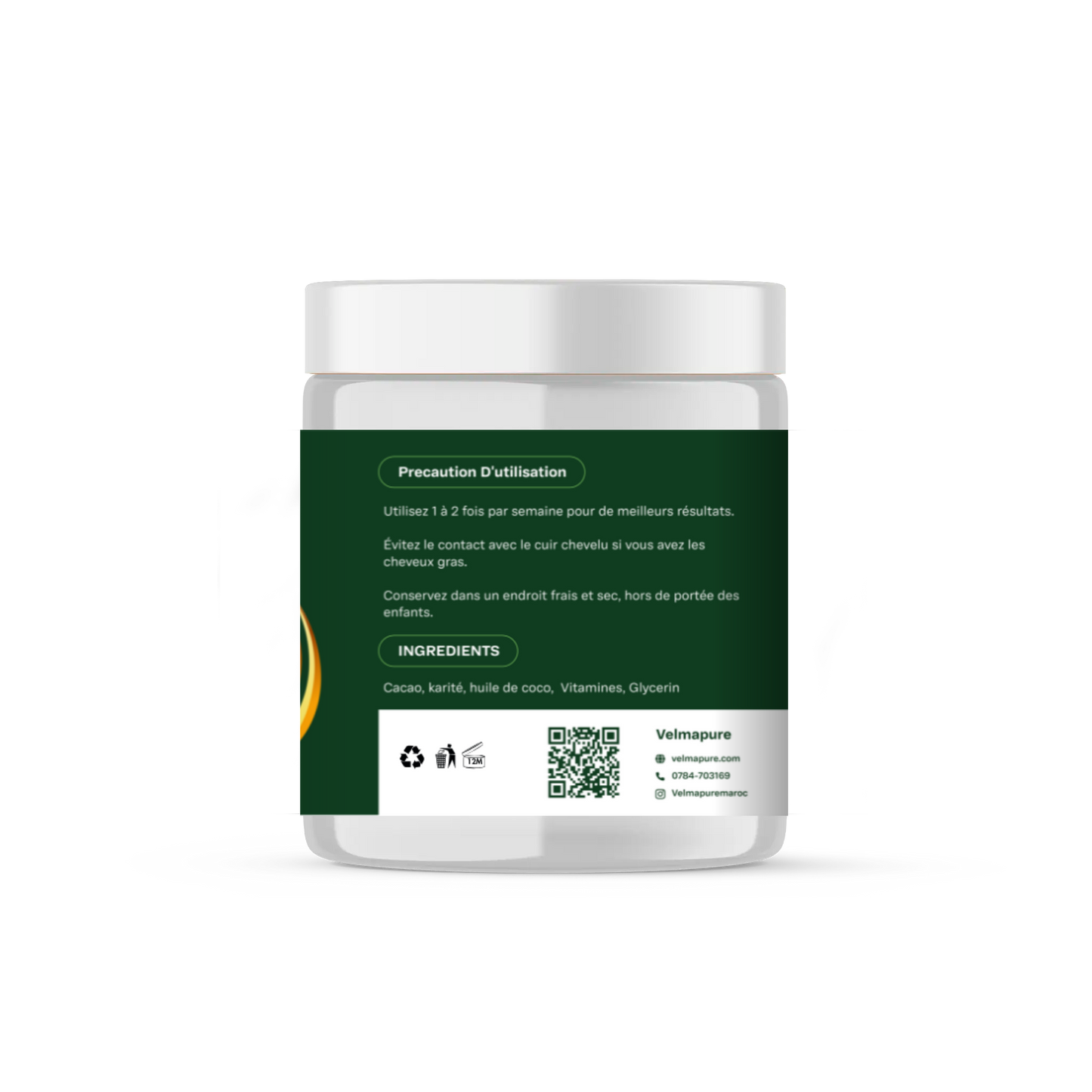 Masque Hydratant Naturel pour Cheveux – Douceur et Brillance Instantanées | VelmaPure