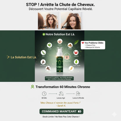 VELMAPURE : Élixir Romarin & Roquette - Huile Fortifiante Anti-Chute (60 ml)