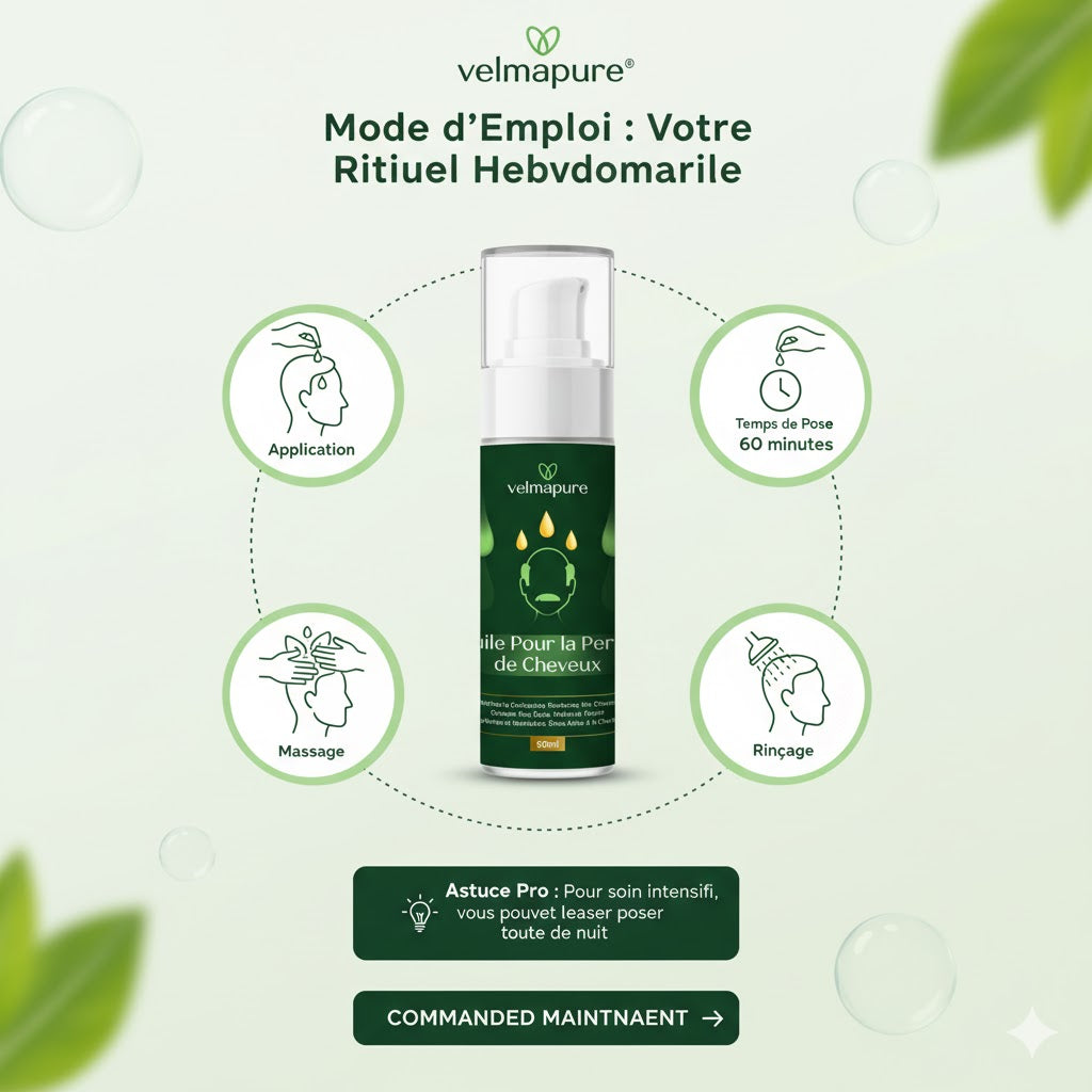 VELMAPURE : Élixir Romarin & Roquette - Huile Fortifiante Anti-Chute (60 ml)